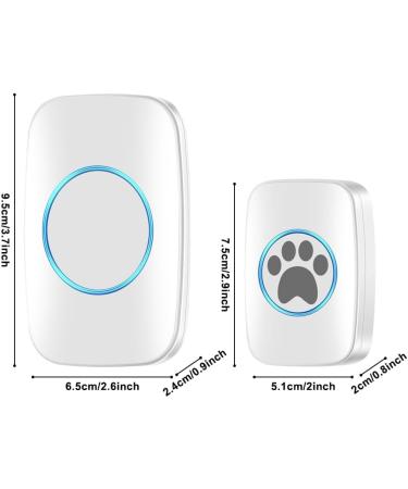Wireless Dog Doorbell - Waterproof Touch Litter Bell with 300m Range 60 Ringtones & 5 Volume Levels - Intelligent LED Flash - 2 Transmitters + 1 Receiver - Buy Online on GoSupps.com