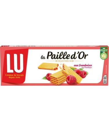  G n rique LU PAILLE DOR - Delicious raspberry wafers - 170g of sweet bliss for all those with a sweet tooth - Pack of 4 - Buy Online on GoSupps.com