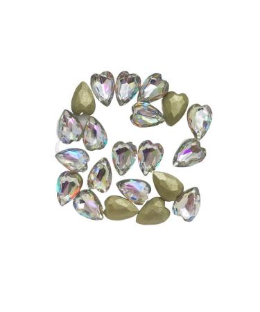 dijiusidy Nail Rhinestones Manicure Decorations Multiple-Shape Multi-color Glass DIY Decor Stickers Eye-catching Beauty Tools 7 * 10Point PeachHeart 7*10point Peachheart