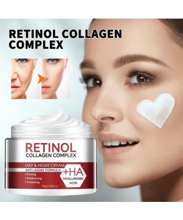 Retinol Anti Aging Face Moisturiser Collagen Complex with Hyaluronic Acid Day Night Cream for Skin Tightening Lifting Firming Wrinkle Smoother for Women & Men - Buy Online on GoSupps.com