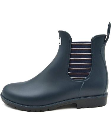 Amoji Unisex Ankle Chelsea Rain Short Boots in Navy - Size 12 Women/11 Men - Buy Online on GoSupps.com