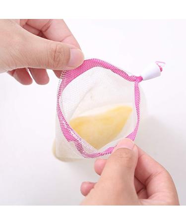 TOPBATHY 5pcs Exfoliating Soap Saver Pouch | Mesh Bags for Handmade Soap - Green Blue Orange Pink Sky-Blue - Buy Online on GoSupps.com
