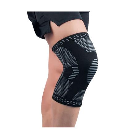 Compression Knee Brace for Arthritis & Weight Lifting Support | Anti-Slip Grip for All Sports - Black Blue Medium - Buy Online on GoSupps.com