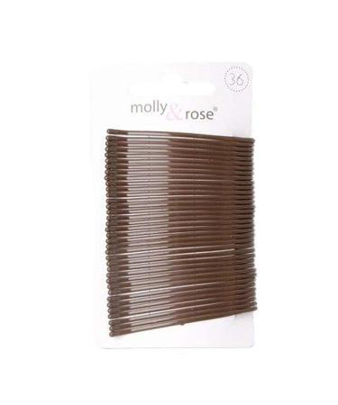 Set of 36 Brown Curved Kirby Hair Grips Slides Clips Pins 5cm (2in)