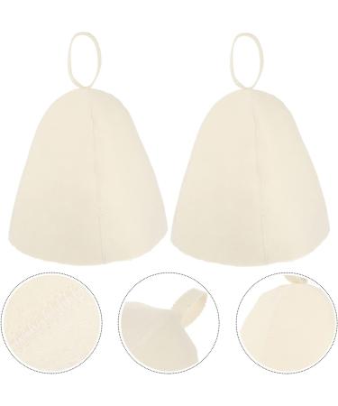 2-Piece Sauna Hat for Men & Women | Russian Sauna Cap | Banya Shower Hat | Perfect Sauna Gift - White - Buy Online on GoSupps.com