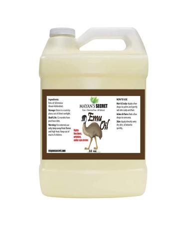 Natural Triple Refined Australian Emu Oil - 32oz for Ultimate Skincare and Haircare Benefits