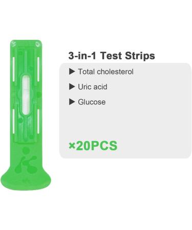 Konsung Cholesterol Home Test Kit 6-in-1 Glucose Uric Acid Total Cholesterol HDL LDL Trigly Cerideuric Acid and Lipid Analyser with 60 Test Strips - Buy Online on GoSupps.com