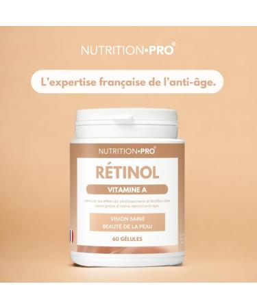 Retinol (Vitamin A) - 60 capsules | Anti-aging | Skin beauty | Healthy vision | 100% natural | Made in France | Professional nutrition - Buy Online on GoSupps.com