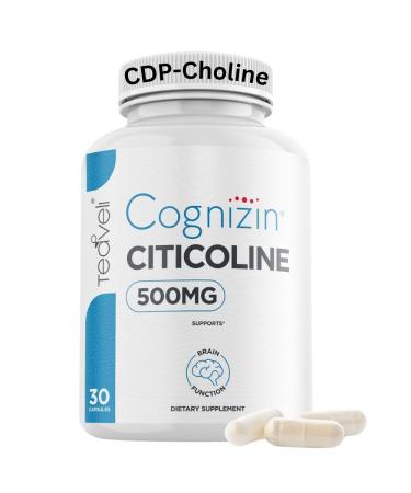 Teaveli Cognizin Citicoline- 500mg CDP Choline Capsules- Clinically Studied Brain Supplement to Support Clarity Concentration and Memory Most Bioavailable Form of Choline Supplements - 30 Servings