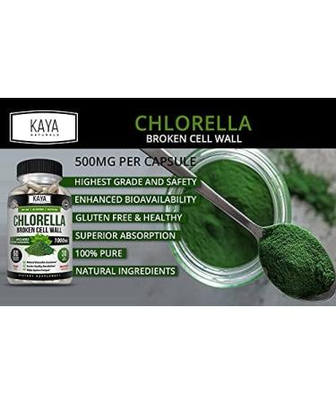 Kaya Naturals Organic Chlorella Broken Cell Wall Capsules - Liver Cleanse Detox Formula - Superfood & Detox Supplement - 60 Veggie Capsules - Buy Online on GoSupps.com