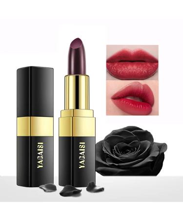 Yeweian Black Color Changing Lipstick  Magic Color Changing lip balm(Black Change into Brick Red)  Natural Moisturizing Lip Balm Long Lasting Labiales Magicos Nutritious Lazy Lipstick For Women (Black) - Buy Online on GoSupps.com