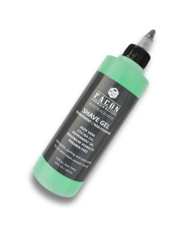 Facn Transparent Shave Gel with Aloe Vera & Menthol- Bourbon Luxury Scent - 10 fl oz - Buy Online on GoSupps.com