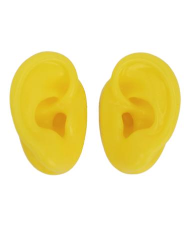 Silicone Ear Model 2PCS Ear Model Soft Yellow Waterproof Ear Displays Mould for Hospital Ear Displays for Jewelry Display Earrings