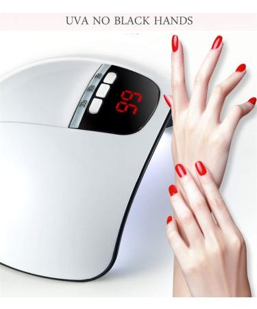 SoulQ UV LED Nail Lamp USB Power 45W Intelligent Induction Nail Dryer LCD Display Nail Lamp with 3 Timer Setting Professional Nail Art Tools for Gel Polish (White) - Buy Online on GoSupps.com