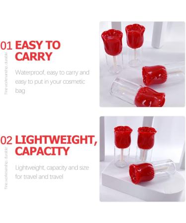 Red Rosent Make-Up Lip Gloss Empty Container Set - 6 Pieces for DIY Lip Products | International Shipping - Buy Online on GoSupps.com