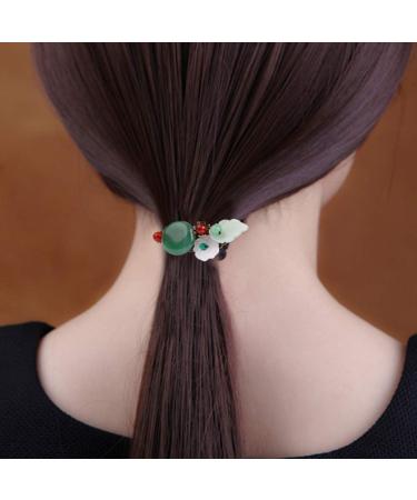 Beaupretty Antique Chinese Style Jade Hair Tie - Elastic Ponytail Holder for Women and Girls - Buy Online on GoSupps.com