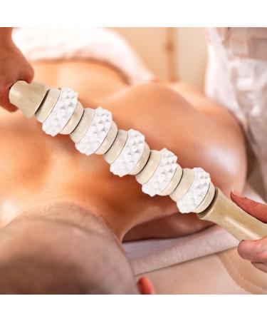 Wooden Fascia Roller - Anti-Cellulite Massage Device for Body Shape & Muscle Relaxation | Gua Sha Massage Roller with Handle - Buy Online on GoSupps.com