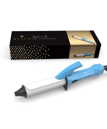 Ceramic Mini Curling Iron for Short Hair, Compact Lightweight Hair Curler for Travel, 1 Inch Heat-Up Fast Curling Wand for Touch Ups, Auto Shut Off, Beautiful Gift Box
