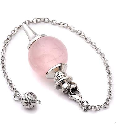 Pendulum rose quartz with chain |Water drop pendulum made of natural gem |Heilstein pendulum for radiesthesia |Sephoroton pendulum 4cm and 17cm chain-crystal pendulum rose quartz