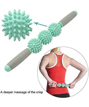 Massage Roller Stick - Spiked Acupressure Therapy for Legs Back Arms & Thighs | Vlfit (3 Balls) - Improve Recovery & Relieve Muscle Tension - Buy Online on GoSupps.com