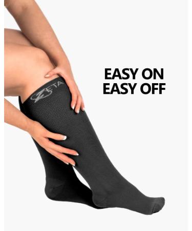 Zeta Wear Compression Stockings for Thick Calves - Comfortable Support Pain Relief & Swelling Prevention - Black Medium Size - Buy Online on GoSupps.com