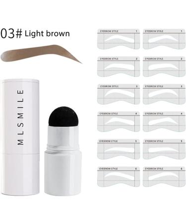 Eyebrow Stamp Stencil Kit - Waterproof Eyebrow Shaping Kit & 12 Reusable Eyebrow Stencils One-Step Eyebrow Stamp Professional Eyebrow Definer Hair Shadow Pencil (Light Brown) - Buy Online on GoSupps.com