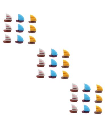 Zerodeko 27 Pcs Small Sailing Boat Ornament Sailboat Cupcake Toppers Doll House Accessory Figurines Birthday Cake Decorations Mini Top Hat Cake Decorating Resin Manual Accessories