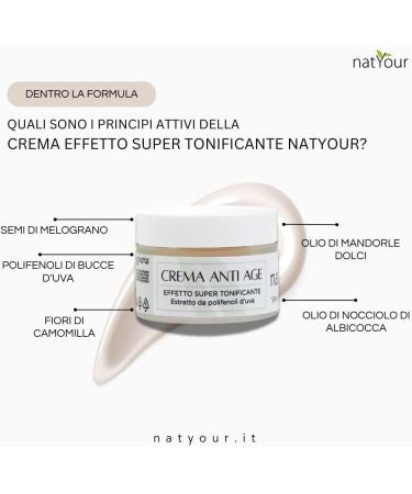  natYour Toning Face Cream with Grape Polyphenols - Moisturizing Firming Effect Natural Formula - 50 ml - Buy Online on GoSupps.com