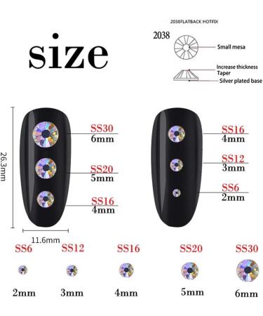 3000 Pieces SS6 2mm Flatback Rhinestones Clear Glass Round Gems Crystals for Nail Art DIY Crafts Clothes Shoes Bags (Light Blue) - Buy Online on GoSupps.com