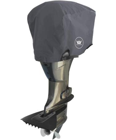 Windstorm Outboard Boat Motor Cover - Heavy Duty 600D Polyester Marine Canvas - Charcoal 115-225 HP - 9 Colors Available - Buy Online on GoSupps.com