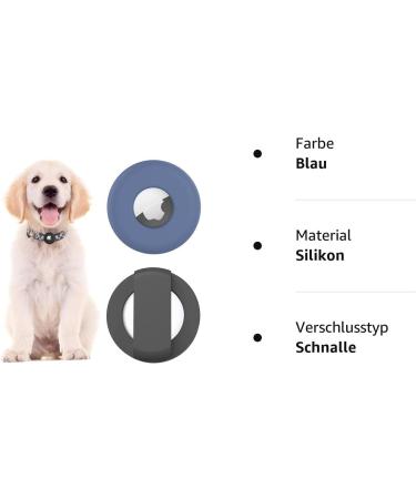 Silicone Airtag Holder for Dog Collar | Waterproof Sliding Light Shell | 2021 Cat & Dog Accessories - Blue & Black 2 Pack - Buy Online on GoSupps.com