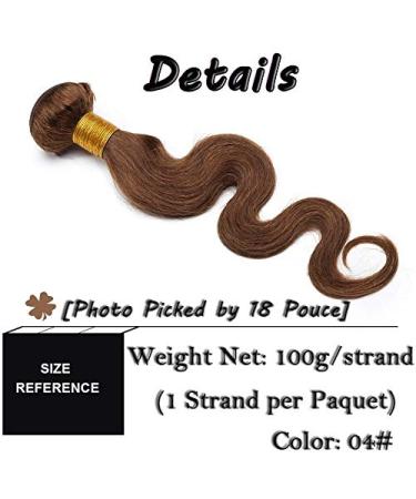 24 1 Bundle Brazilian Body Wave Hair Extensions - 100% Virgin Human Hair - Middle Brown - Buy Online on GoSupps.com
