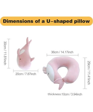 JOYRAVO 2-in-1 Kids Travel Pillow - Pink Whale Plushie for Comfortable Airplane Trips - Buy Online on GoSupps.com