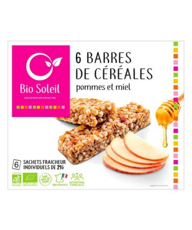 Bio Soleil - 6 apple & honey bars 125g - unit