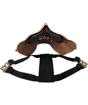 Half Skull Airsoft Mask - Creative Protection for Halloween & Masquerade Parties | Tan - Buy Online on GoSupps.com