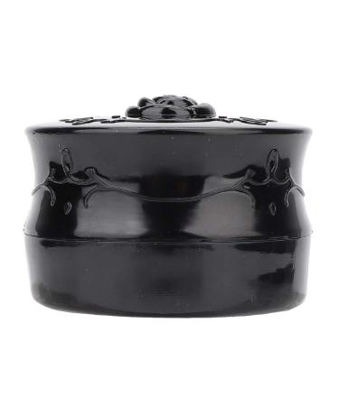 Powder quaste and container anggrek powder quack container vintage rose empty make-up loose powder dispenser box cosmetic bag with powdered quaste black (black)