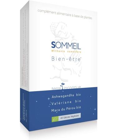 Organic Sleep - Terre Inconnue - 40 vegetable capsules of 580mg - Complex for well-being. 3 adaptogens with well-known efficacy for finding sleep - Buy Online on GoSupps.com