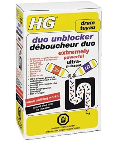 HG Duo Unblocker/Unclogger/Cleaner 1L - Extremely Powerful Unique 2-component Technology - For Unblocking Persistent Blockages in Drains - Buy Online on GoSupps.com