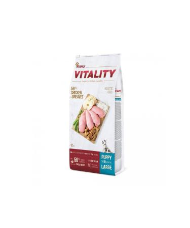 Akinu Vitality High Protein Dry Food for Large Puppies, Gluten Free, Grain Free, Easy to Digest, Promotes Growth, 12 kg