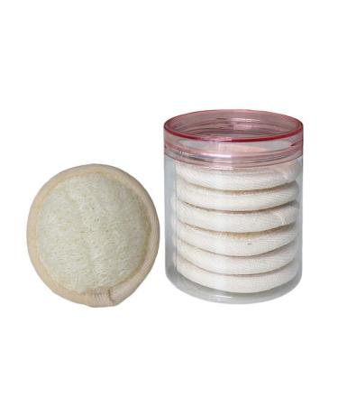 Healifty 10 pieces Face Luffa Pads round reusable make-up remover pads washing luffa facial cleaning pads for lady girls women 65mm