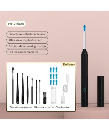 Ear Cleaner with 1080P Camera - Ear Wax Removal Kit for iPhone, iPad, Android Phones - Black - Buy Online on GoSupps.com