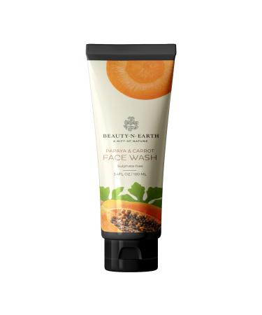 BEAUTYNEARTH Papaya & Carrot Facewash - All Skin Type Natural Face Wash for Women & Men - Paraben & Sulphate Free (100ml)