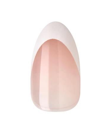 KISS imPRESS No Glue Press-On Nails - Fearless French Almond Shape Light Neutral & White Tip 30 Nails Easy Application - Buy Online on GoSupps.com