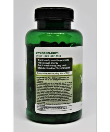 Swanson Yohimbe 500mg (Standardized) - 120 Capsules | Buy Online - Buy Online on GoSupps.com