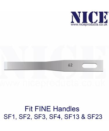 25 x NICE FINE 62 Sterile Stainless Steel Chisel Blades FS62 for Podiatry and Chiropody - Buy Online on GoSupps.com