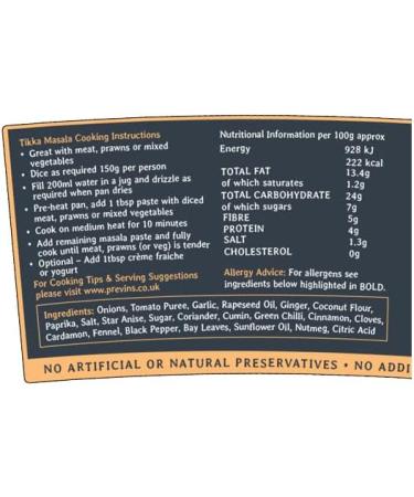 Previns Tikka Masala Tub 370g - Authentic Indian Curry Sauce - Buy Online on GoSupps.com