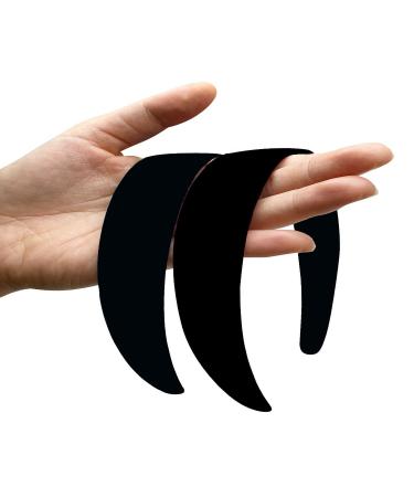 Satin Antiskid Hard Hair Bands - 10 Pcs Black | 1.2 Inch DIY Headbands for Ladies and Girls - Buy Online on GoSupps.com