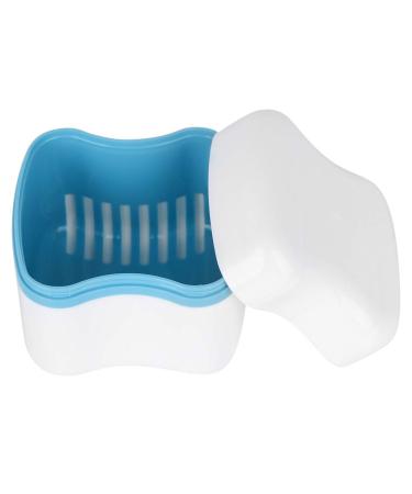 Denture Bath Case for False Teeth Storage | Travel Holder & Net Container | Retainer Cleaning - Light Blue - Buy Online on GoSupps.com