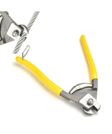 DECARETA Stainless Steel Wire Rope Cutter High Hardness Wire Cable Cutting Tools with Anti-Slip Handle Heavy Duty Cutting Plier for Cable Steel Cable Wire Rope Spring(Yellow)