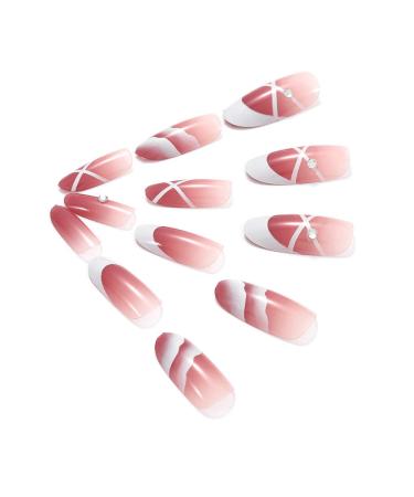 Brishow Coffin Pink Artificial Nails - 24pcs Ballerina Acrylic Press On Full Cover for Women & Girls - Fast International Shipping - Buy Online on GoSupps.com
